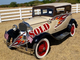 Left front 1931 Ford Model A Victoria